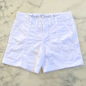 NWOT. Calvin Klein 100% Cotton High-Waist Shorts with Two Adjustable Length.